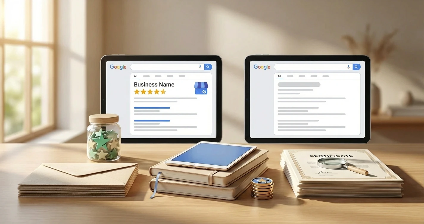 Comparatif Rich Snippets étoiles Google - résultat avec avis client vs résultat sans étoiles