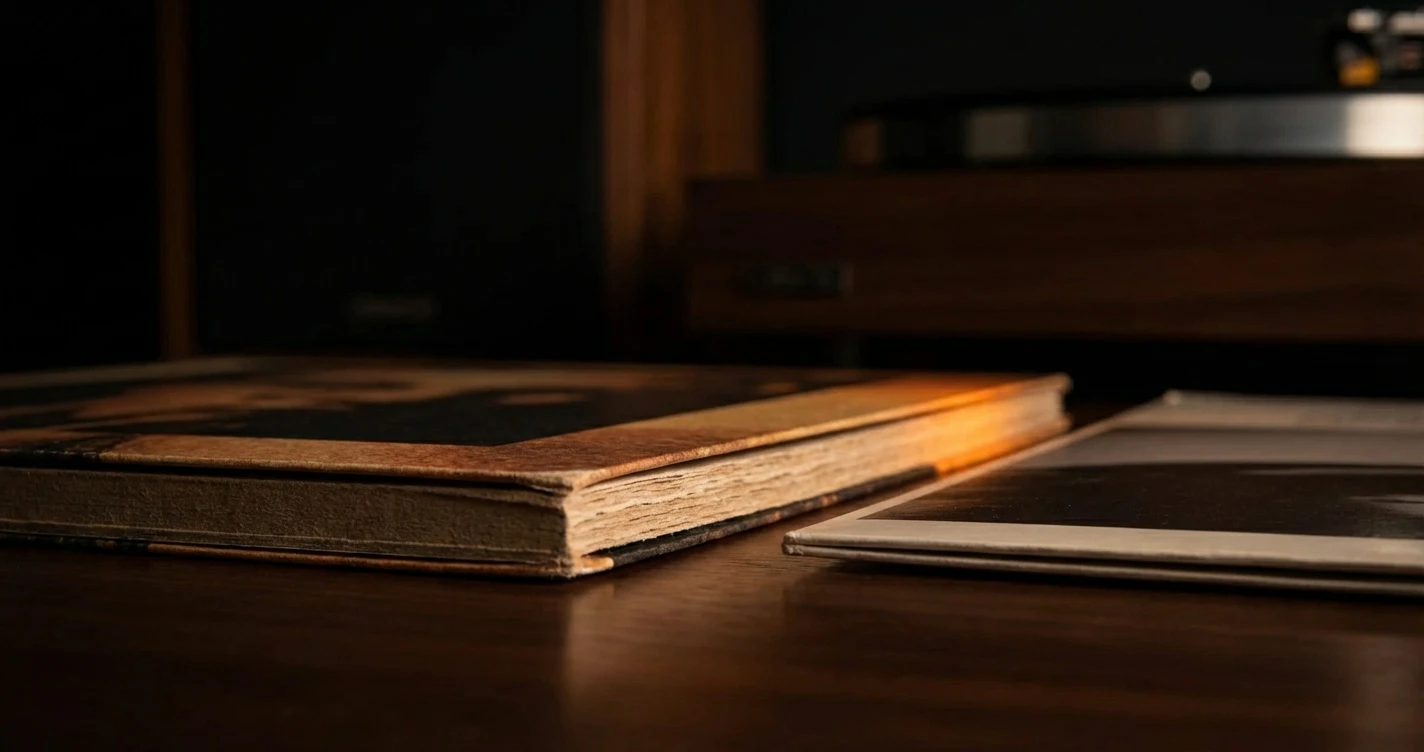 Illustration of a 'tip-on' record jacket construction versus a standard direct-to-board jacket, showing the layers and thickness difference