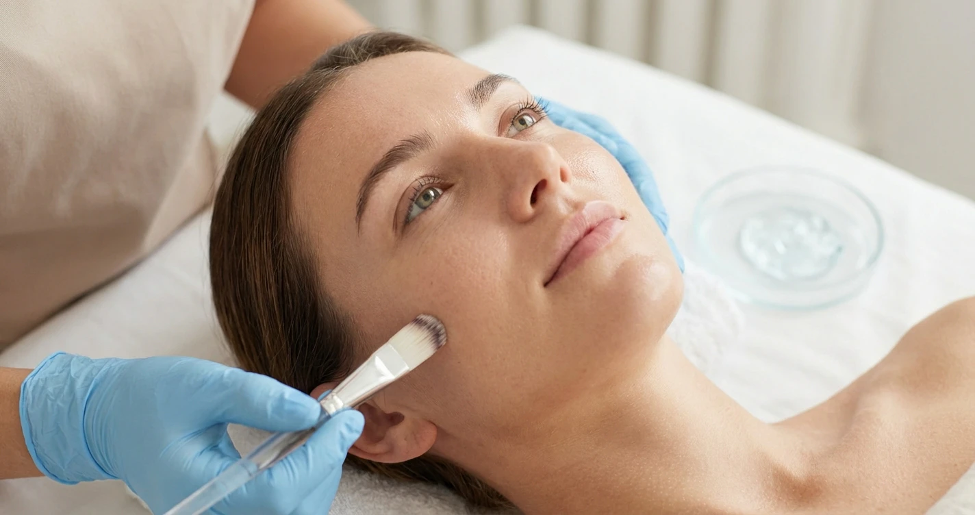 Close-up of healthy, hydrated skin texture under soft medical lighting, showing pores and elasticity, conveying the concept of prepared canvas for treatment, minimalist aesthetic